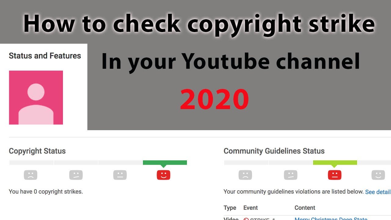 How to check copyright strike & community guidelines strike on youtube channel  2020