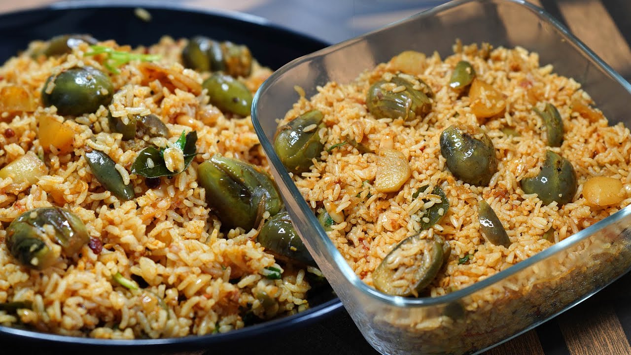 பிரியாணியை மிஞ்சும் ருசியில் எண்ணெய் கத்திரிக்காய் சாதம் | LUNCH BOX REICPE IN TAMIL | BRINJAL RICE