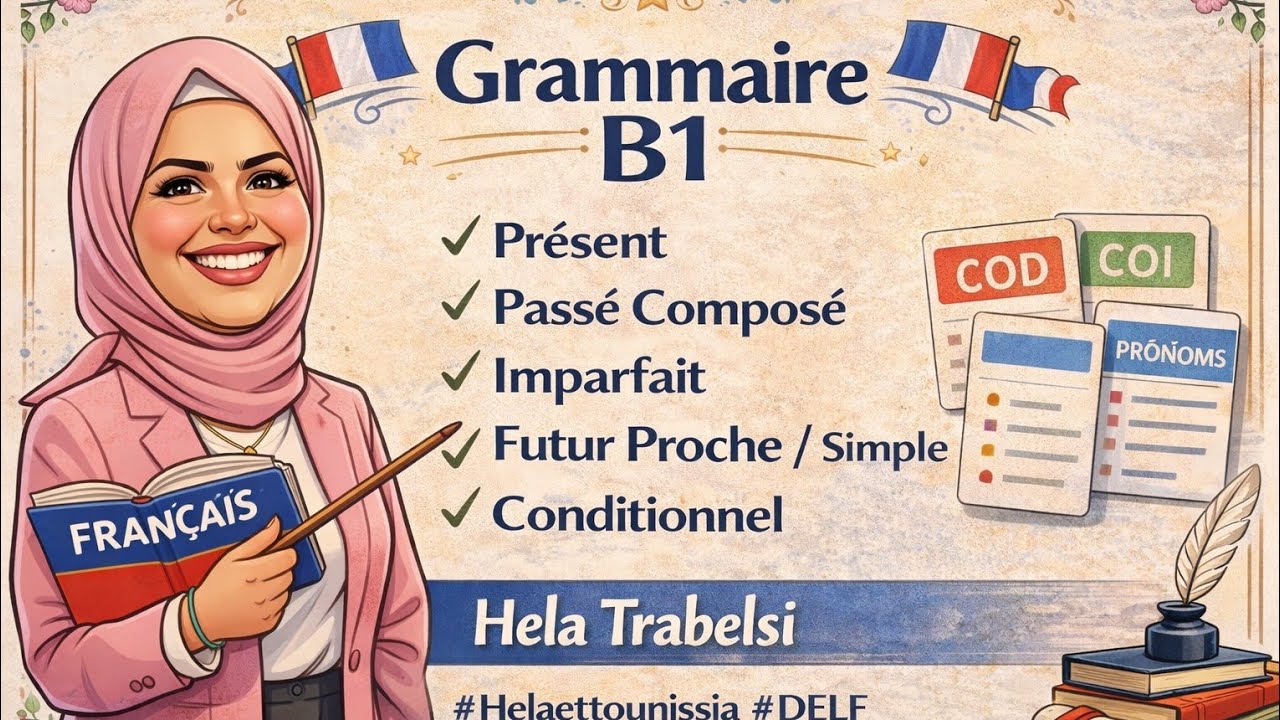 Les points essentiels Grammaire Niveau B1 🇫🇷🇨🇦 💬#delf #delfb1 
