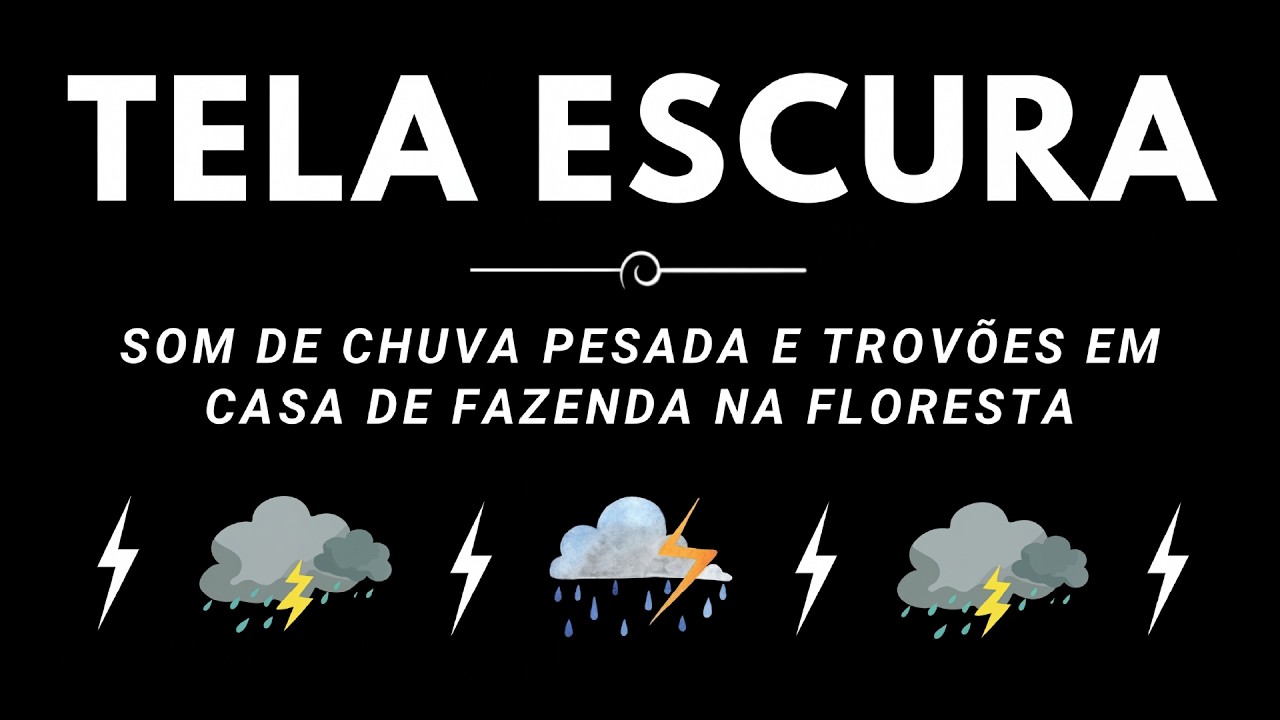 Durma Imediatamente em 5 Minutos com Som de Chuva Pesada e Trovões em Casa de Fazenda na Floresta