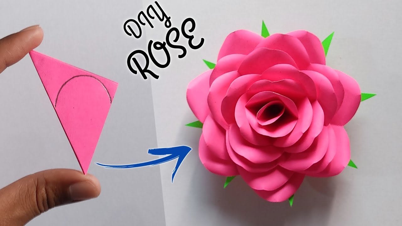 How To Make Paper Rose Flower | Paper Flower Making Step By Step | Diy Paper Rose Flower