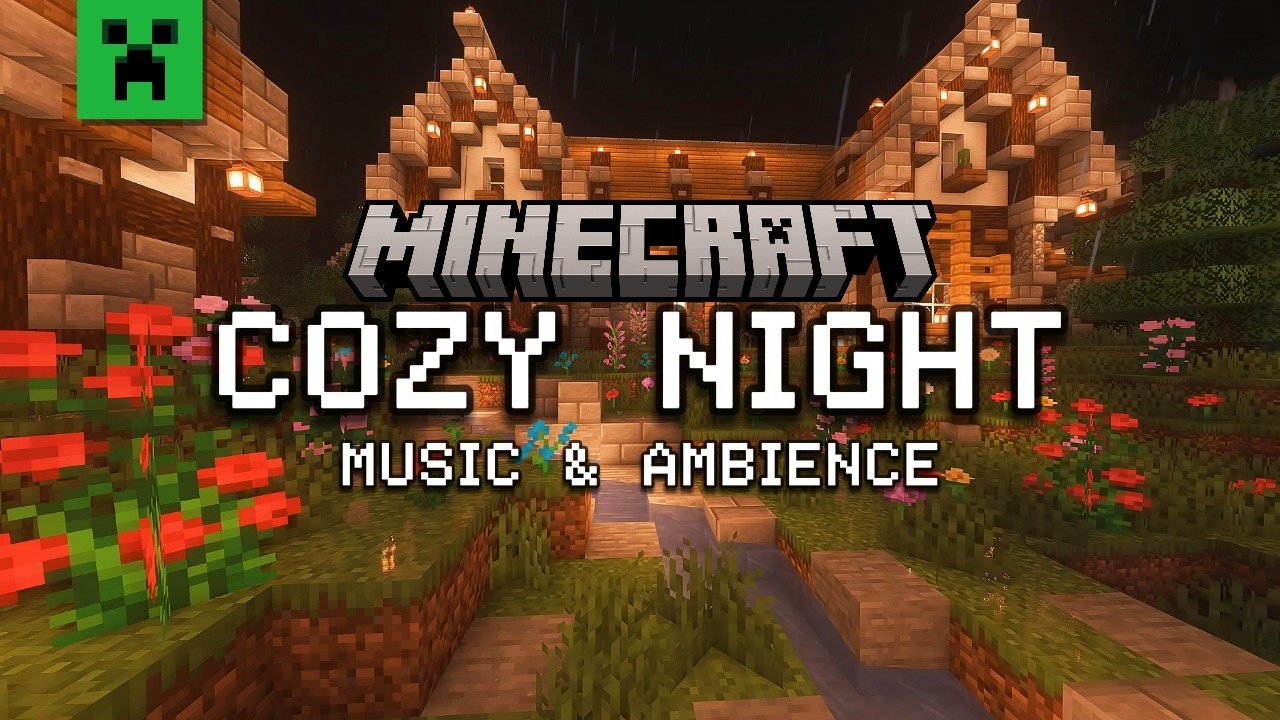 🌙 Засни спокойно ⎮ Дождь в Minecraft и умиротворённая атмосфера сакуры
