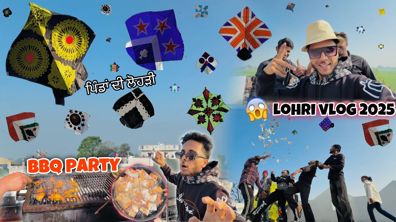 FLYING BIGGEST KITES ON LOHRI😱 || BBQ PARTY W/ FRIENDS😍 || ਪਿੰਡਾਂ ਦੀ ਲੋਹੜੀ🪁💯 Part 2