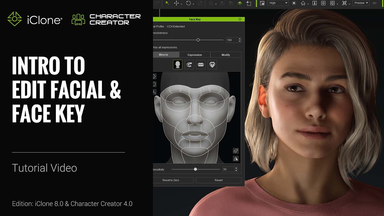 iClone 8 & CC4 Tutorial - Introduction to Edit Facial & Face Key