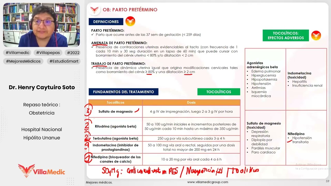 PARTO PRETÉRMINO - OBSTETRICIA - VILLAMEDIC