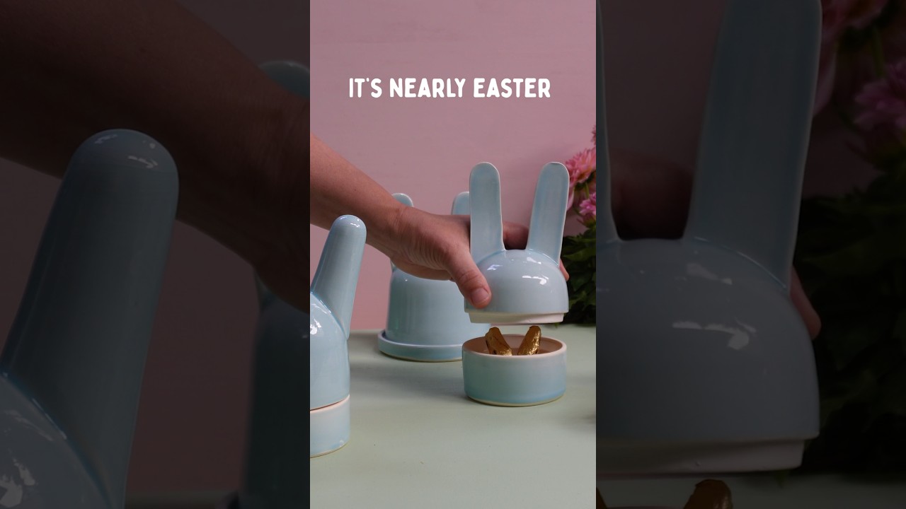 How I Make These Cute Bunnies on the Wheel for Easter! #bunnies #pottery #BunnyCanister