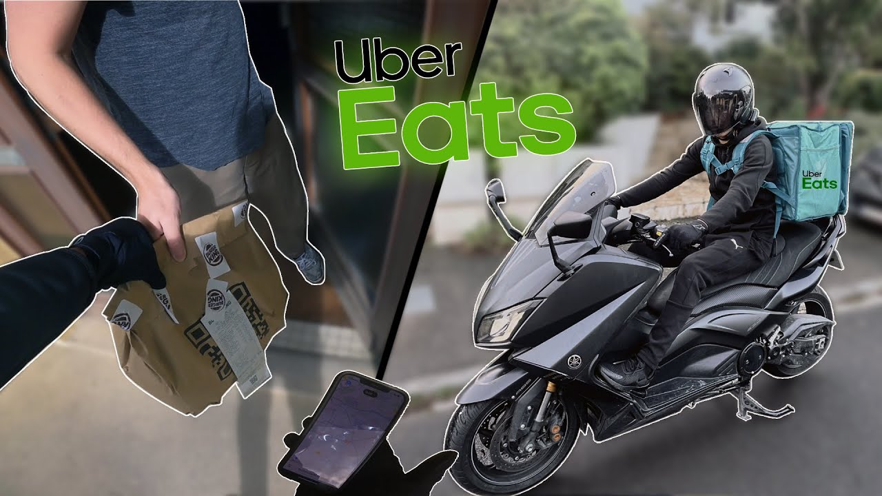 JE LIVRE DES REPAS SUR UBER EATS EN TMAX CONDUITE DE CHEVALIER😈