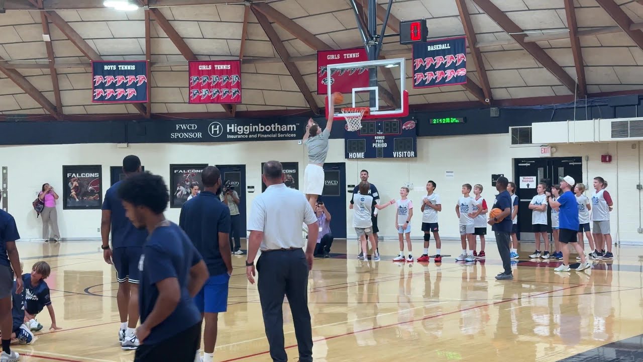 Mavericks number 1 pick Cooper Flagg at Fort Worth Country Day School for Mavs Academy Hoop Camp.