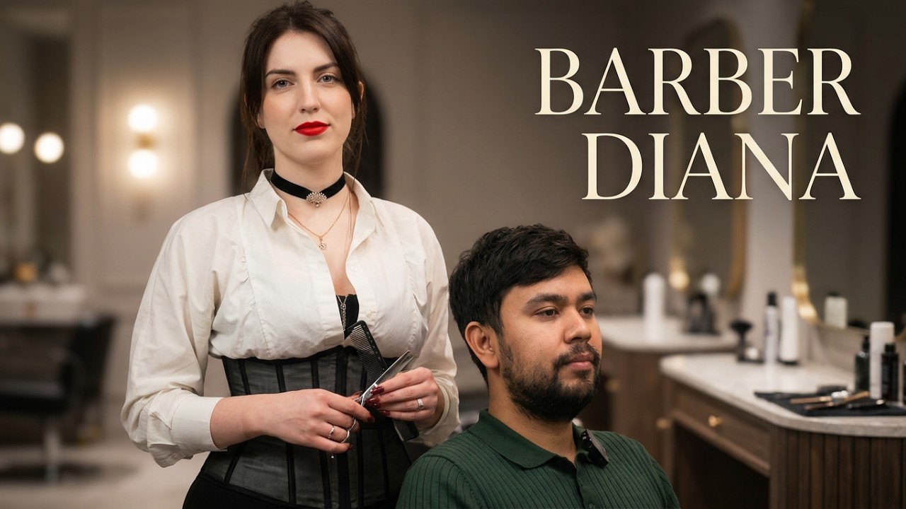 💈(ASMR) Barber Diana&rsquo;s Luxury Haircut & Shave Experience