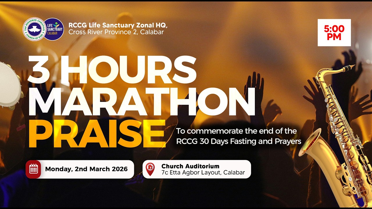 3 HOURS MARATHON PRAISE SERVICE || 30 DAYS FASTING & PRAYERS || MONDAY, 2ND MARCH 2026