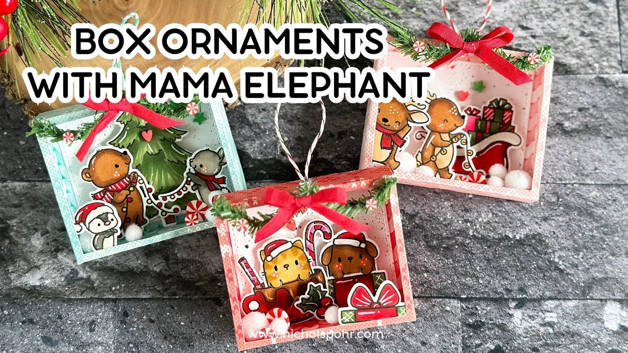 Box Card Ornaments | Mama Elephant September 2023 Release