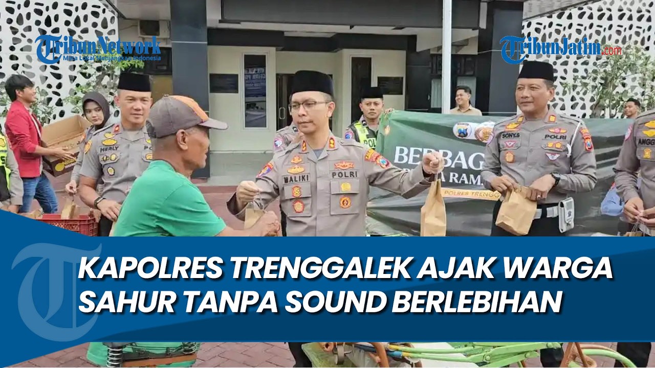 BAGI RATUSAN TAKJIL, Kapolres Trenggalek Ajak Warga Sahur Tanpa Sound Berlebihan