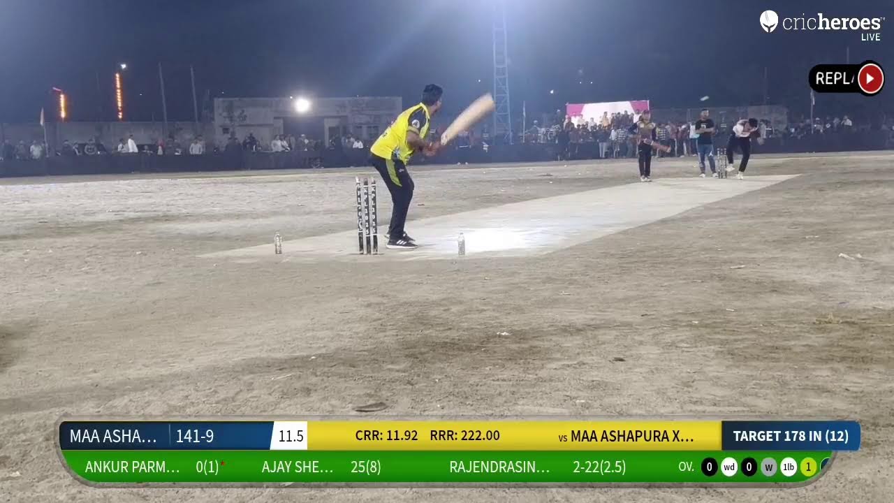MAA ASHAPURA XI ANJAR vs MAA ASHAPURA XI -A live cricket match | Open India Night Cricket Tournamen