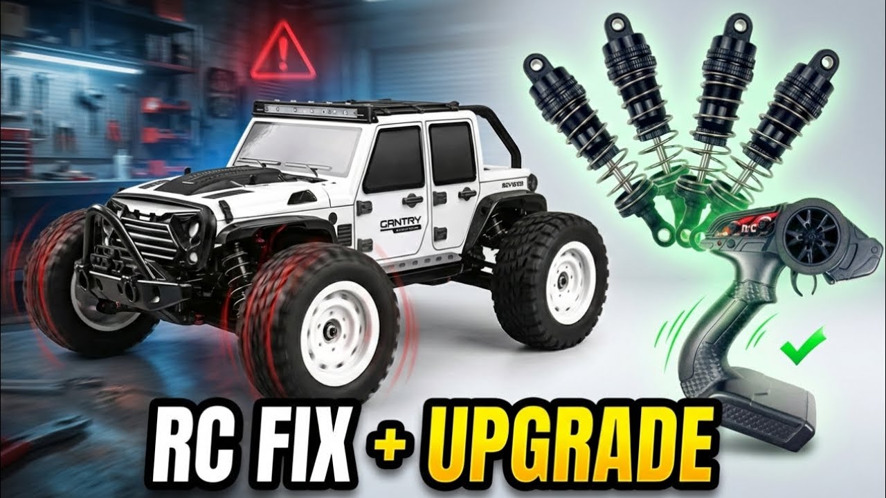 Fixing SCY16103 1/16 RC: Shocks Upgrade, TPU 3D Mounts & ESC Swap to Stop Runaway Throttle 🔧🚗