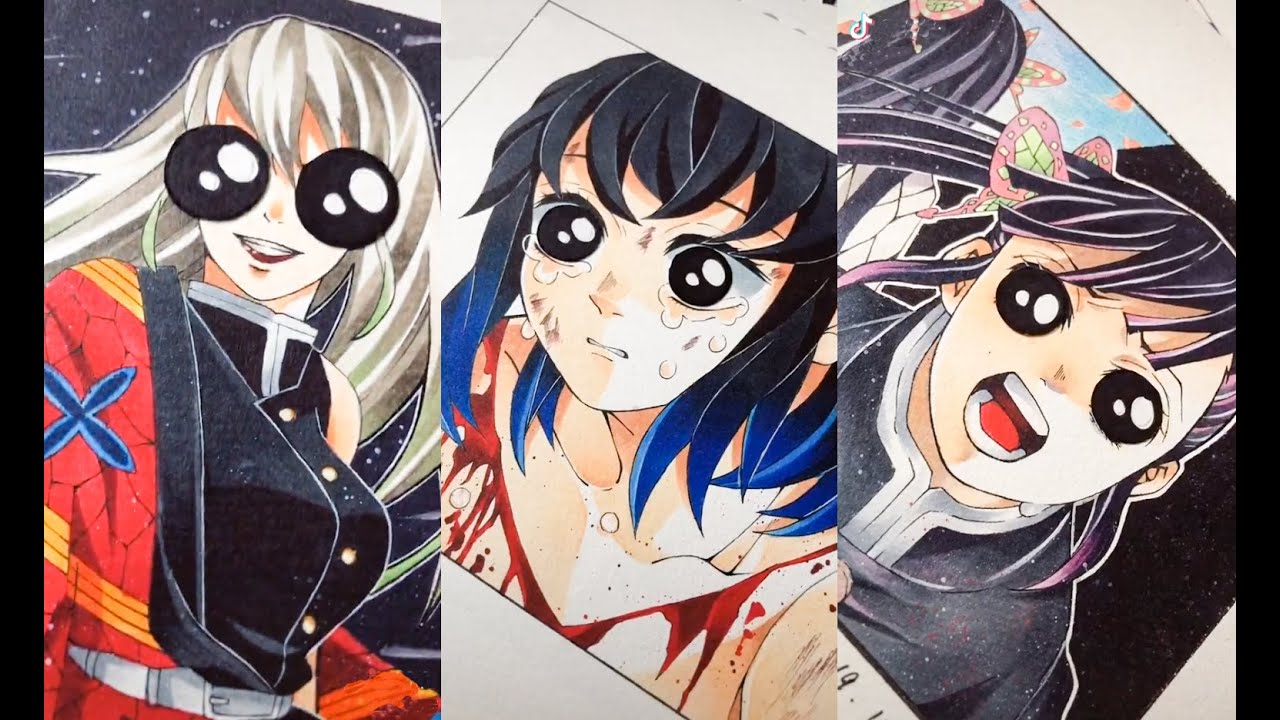 テ ィ ッ ク ト ッ ク 絵 | 鬼 滅 の 刃 イ ラ ス ト - TikTok Kimetsu no Yaiba Painting # 10