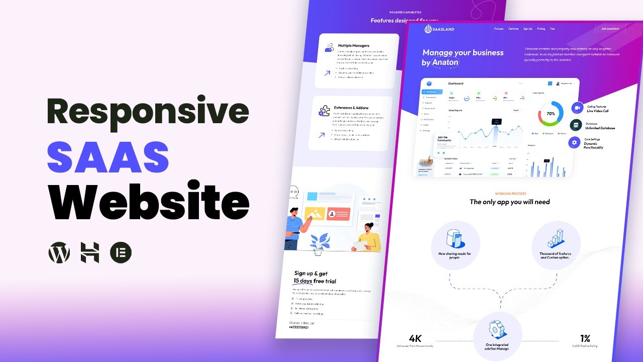 SAAS Landing Page Design ~ 2025 ~ Using Elementor Flexbox (WordPress & Elementor For Beginners)