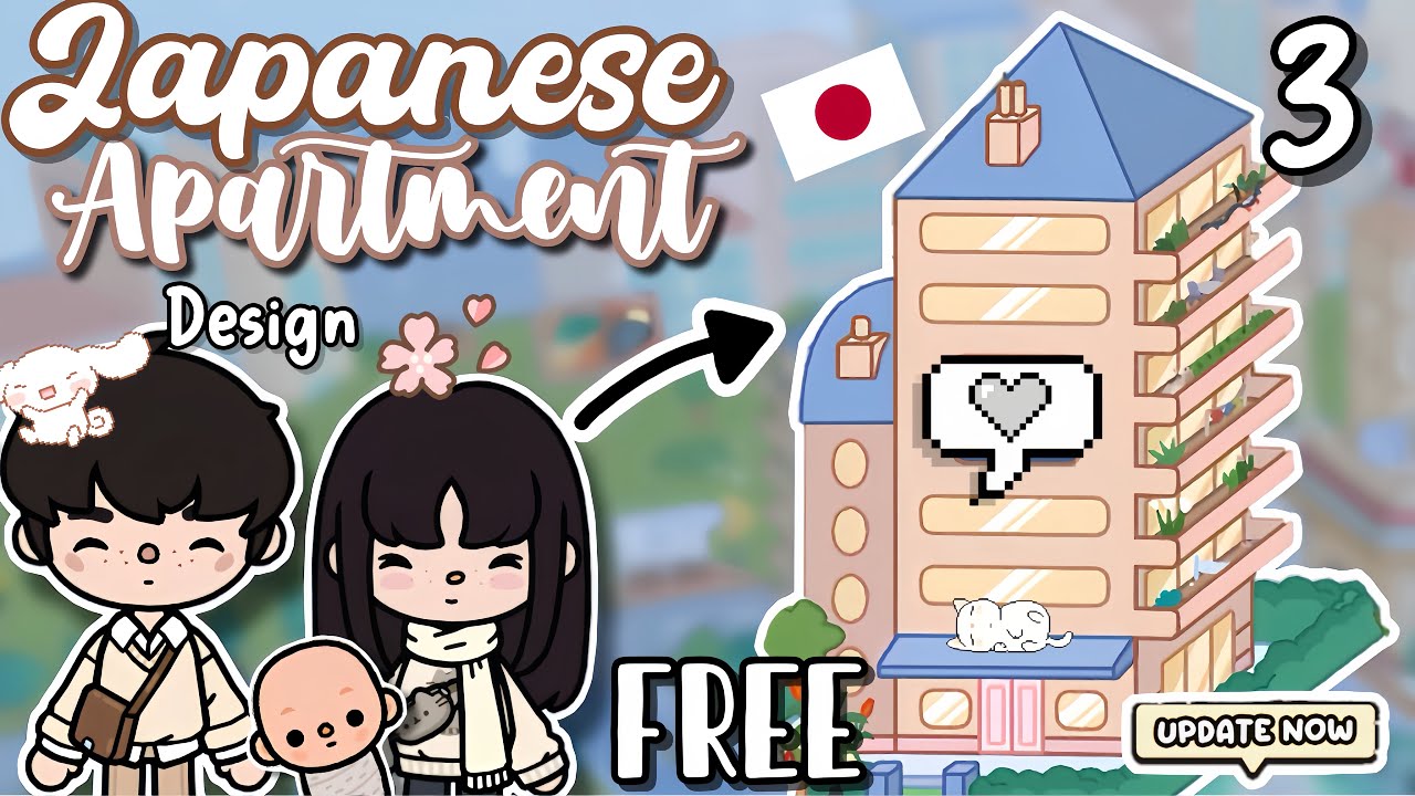 NEW Japanese APARTMENT FREE Design🇯🇵Toca Boca House Ideas🌸[House Design] TocaLifeWorld Makeover