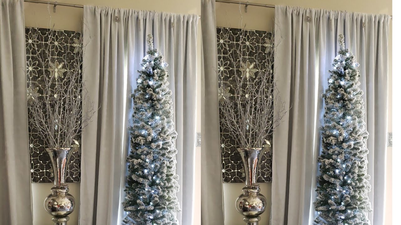 7 ft Flocked Prince Pencil Christmas Tree Unlit from King of Christmas #skinnytree #penciltree