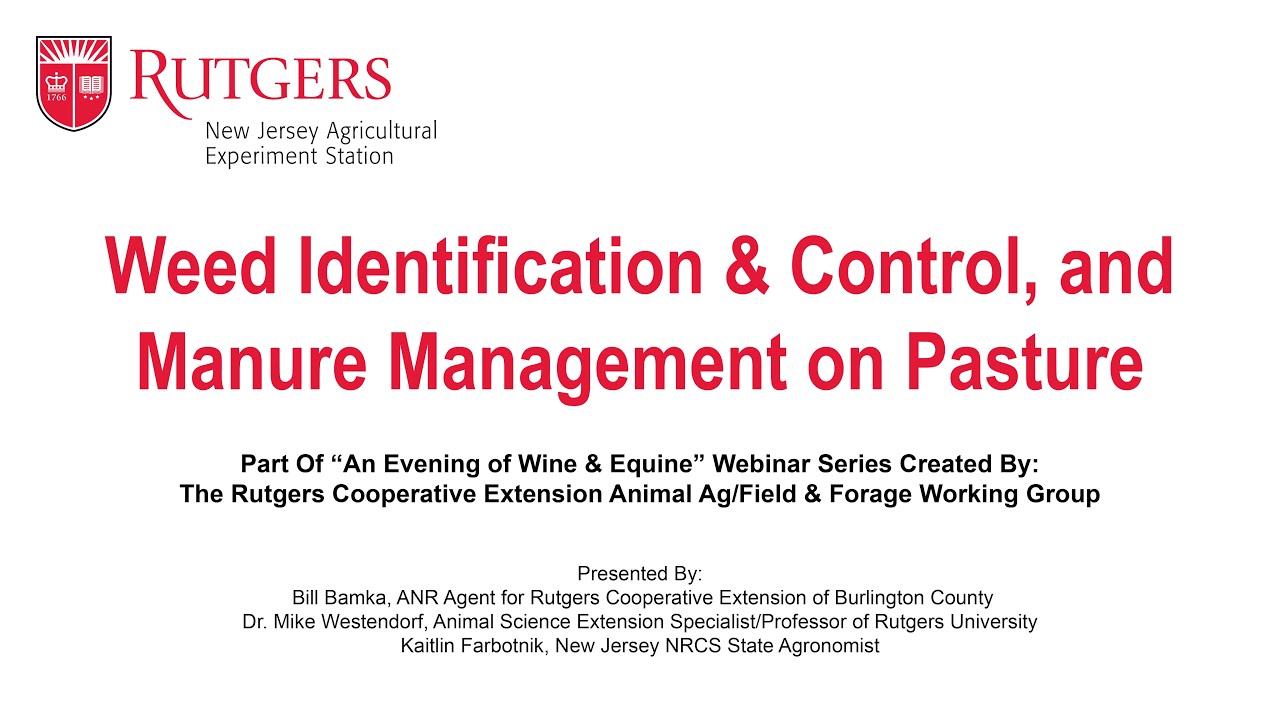 Weed Identification & Control, and Manure Management on Pasture