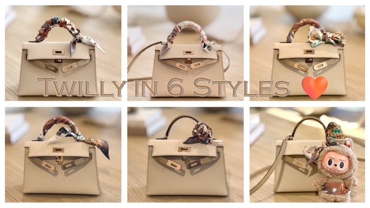 Hermès Twilly Tutorial: 6 Creative Ways to Style Your Mini Kelly w/ Hermès Twilly | Featuring Labubu
