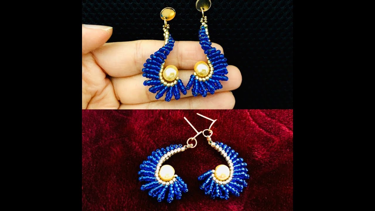 Spiral Herringbone Earrings || DIY Beaded Earrings