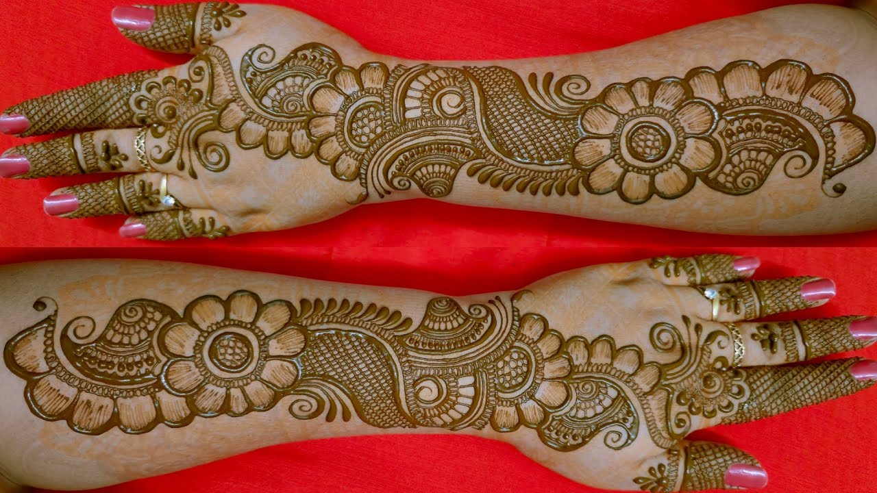 VERY BEAUTIFUL LATEST FLORAL ARABIC HENNA MEHNDI DESIGN FOR BACK HAND