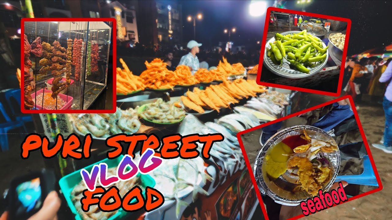 Puri street food vlog 😋 l chicken tandoori and sea food 🦐🦀🐙