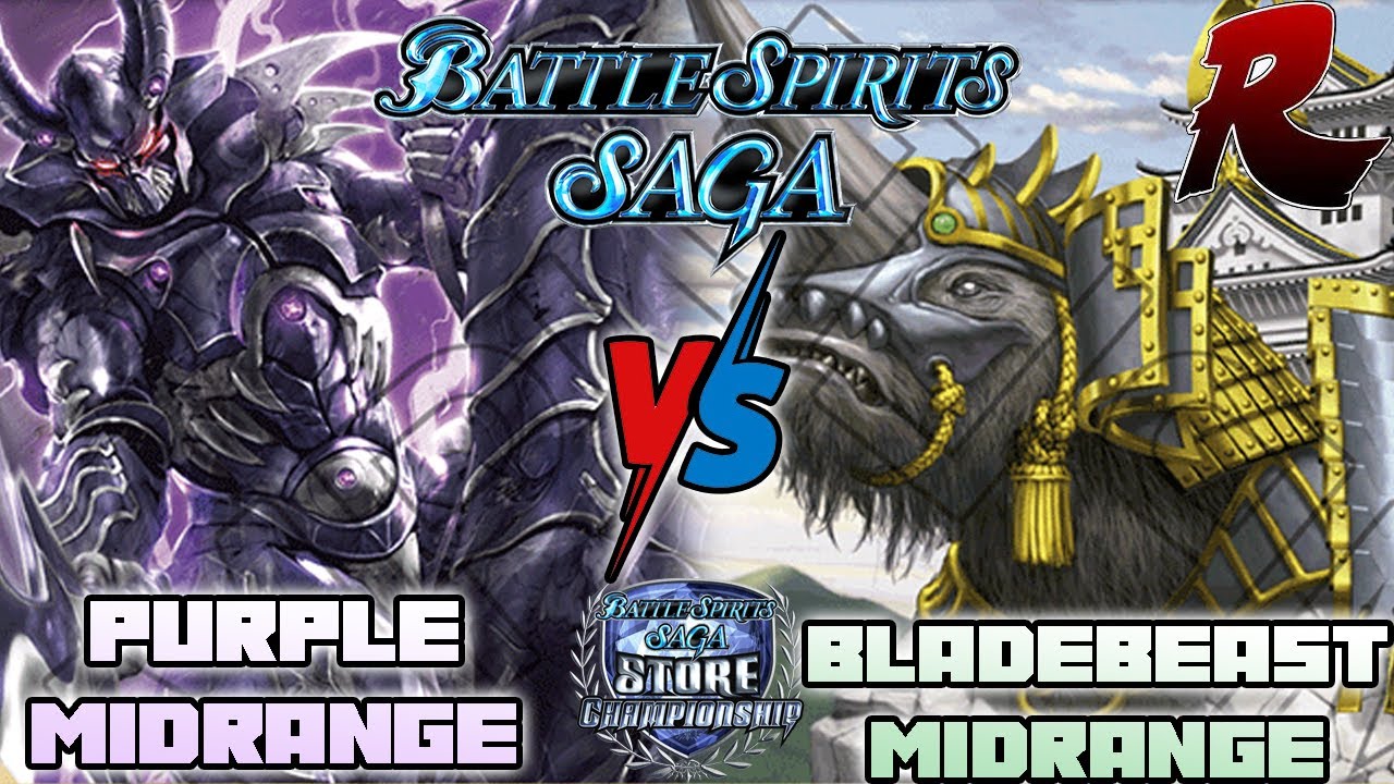 PURPLE MIDRANGE VS BLADEBEAST MIDRANGE (GREEN) BATTLE SPIRITS SAGA GAMEPLAY