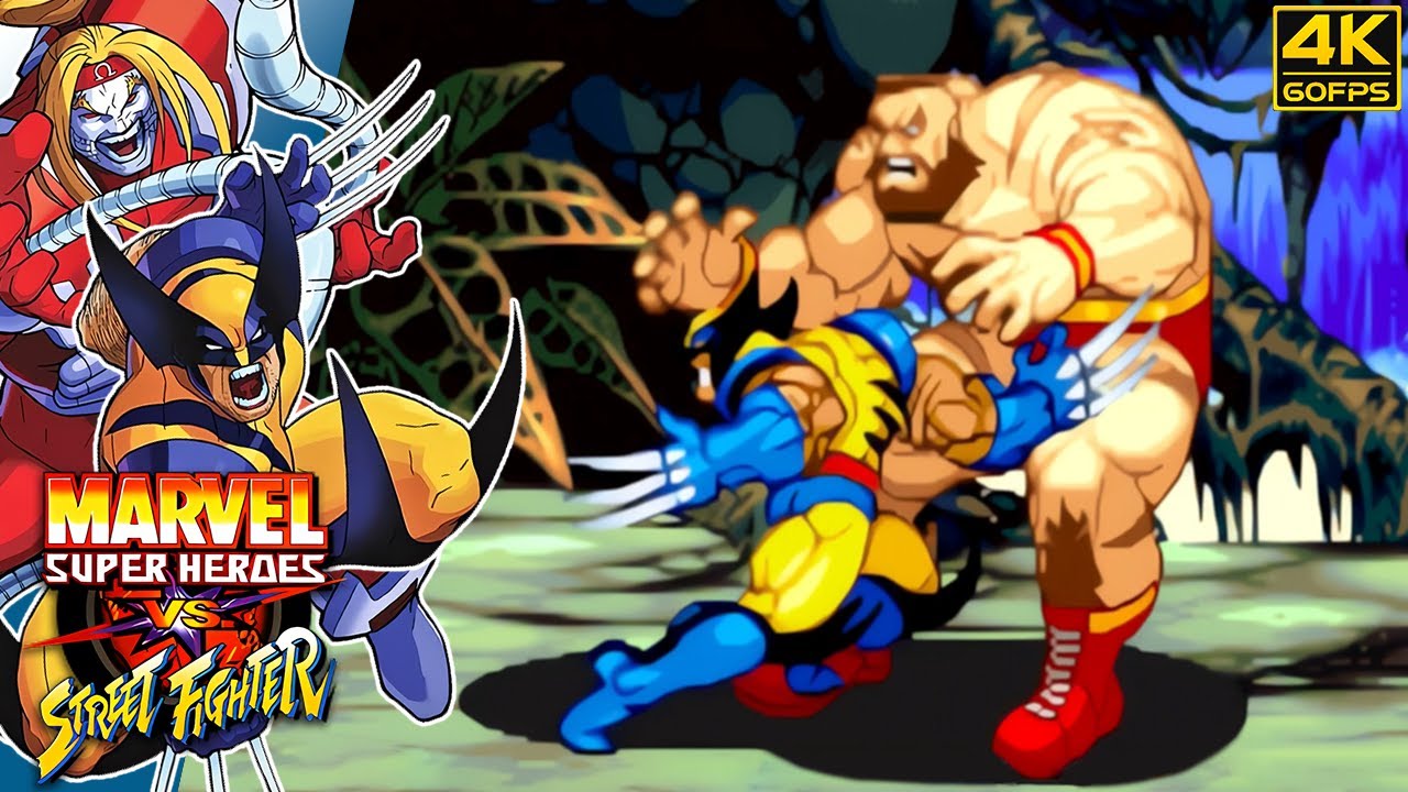 Marvel Super Heroes vs. Street Fighter - Wolverine & Omega Red (Arcade / 1997) 4K 60FPS