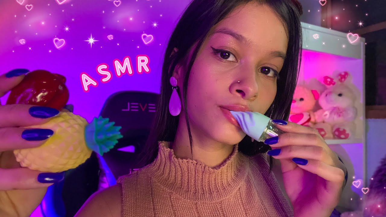 ASMR | Triggers favoritos de março: Sorvete 🍦 Morango 🍓 Abacaxi 🍍