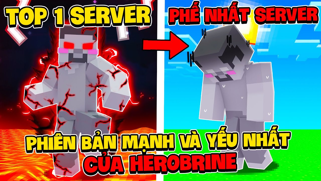 Top 1 Server Herobrine Thời Hoàng Kim Và Hiện Tại Bất Lực Nhất Máy Chủ Minecraft 🤣
