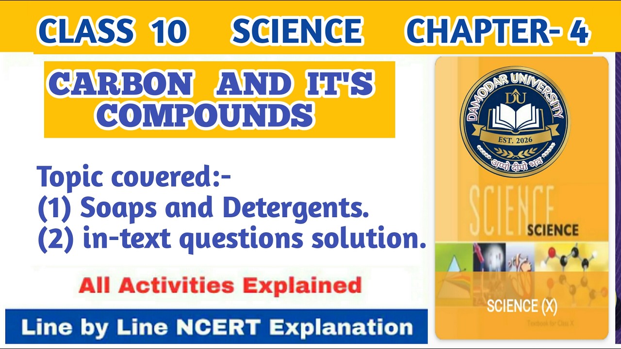 Soaps and detergents- ncert class 10 science chapter 4 CARBON AND IT'S COMPOUNDS