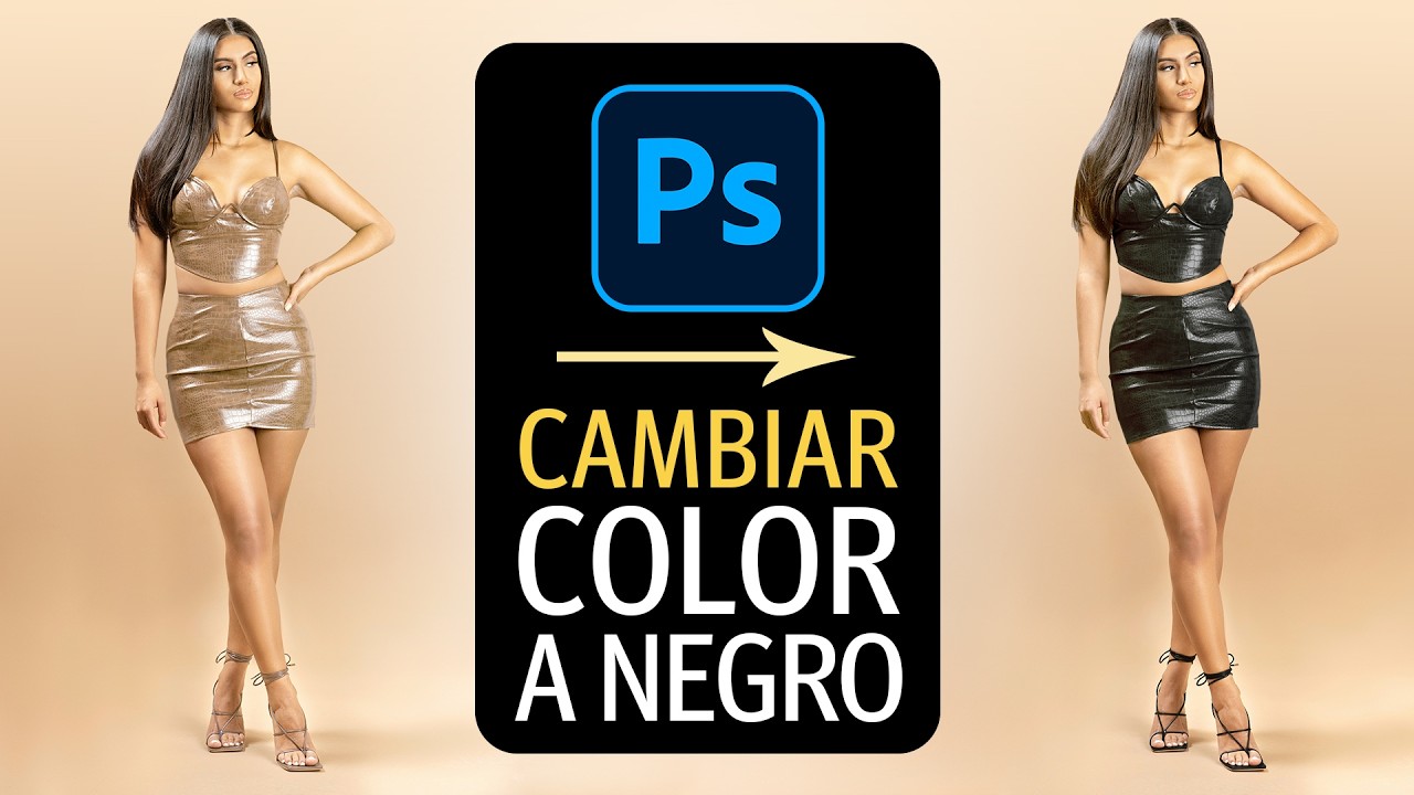 🟠➡️⚫ Convierte Cualquier Color en Negro con Photoshop ¡FÁCIL Y RÁPIDO!
