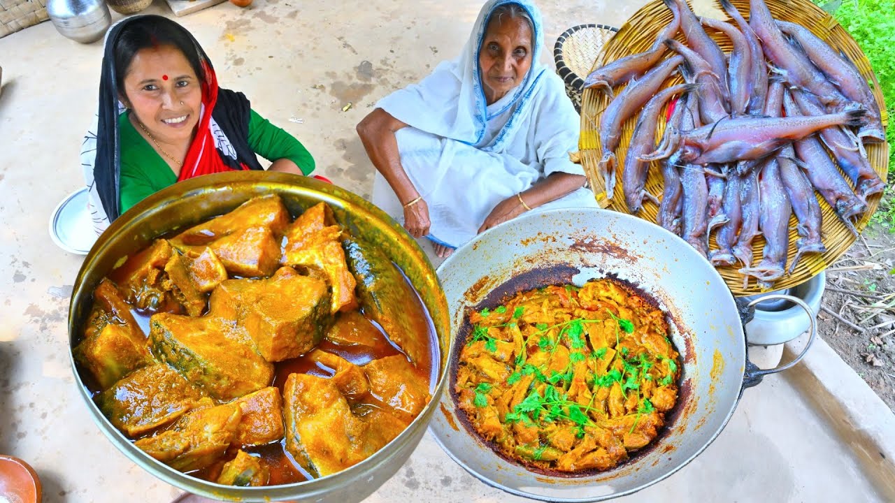 দারুন স্বাদের ইলিশ ভাপা সঙ্গে বেগুন দিয়ে লোটে মাছের ঝাল | Bengali style Lote fish jhal & Vapa Ilish