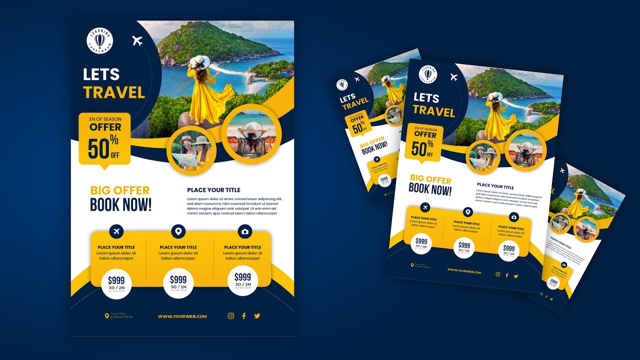 Travel Flyer Design with corel draw