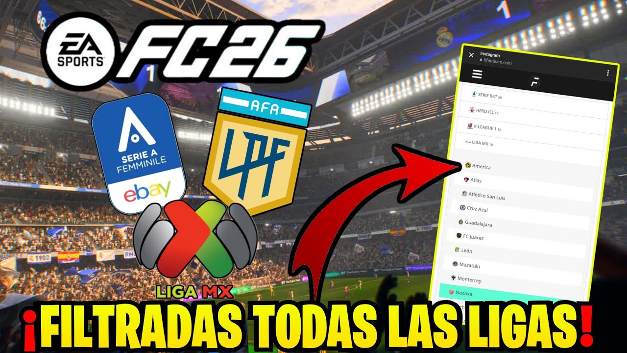 SE FILTRAN TODAS LAS LIGAS Y LICENCIAS DE FC 26 ¡40 LIGAS!