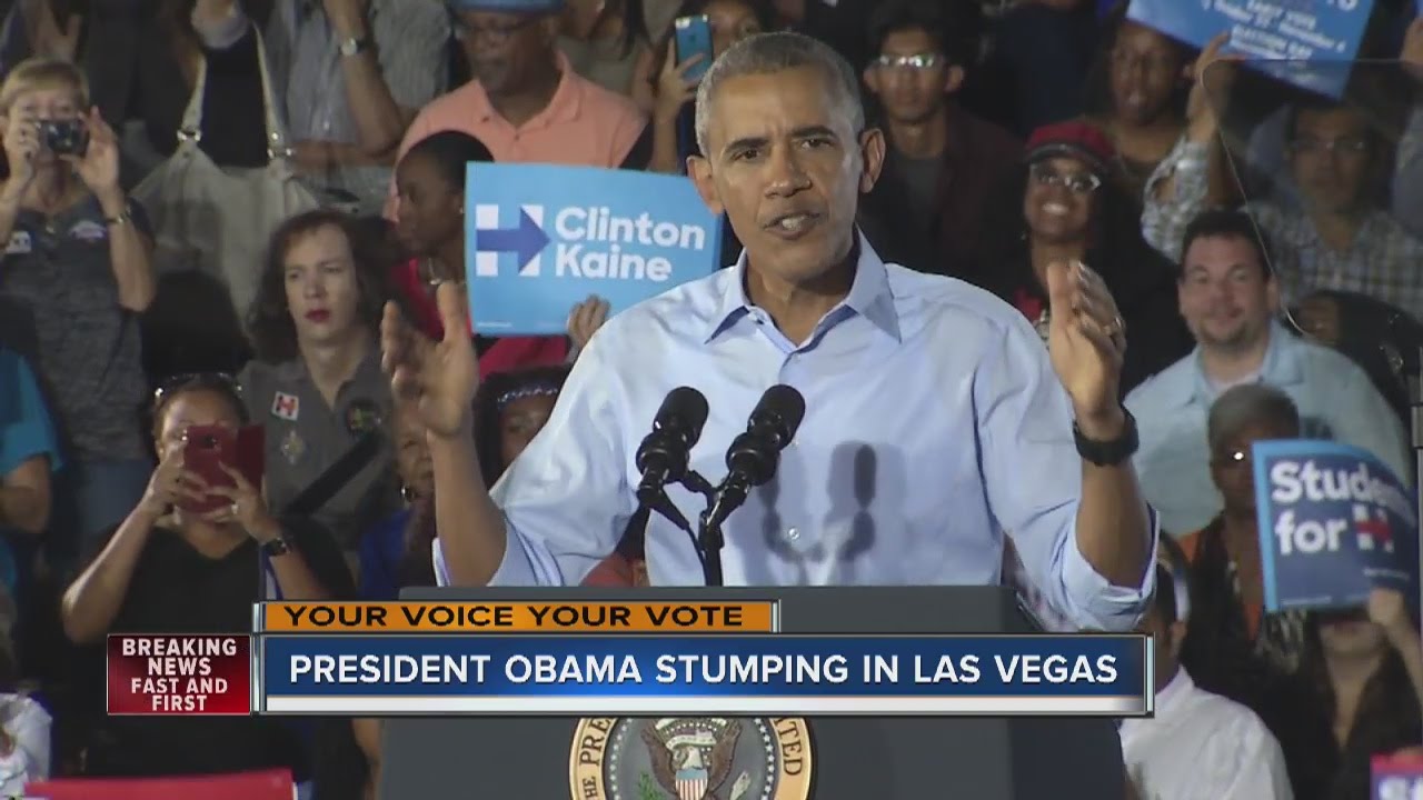 President Obama rallies for Hillary Clinton in Las Vegas