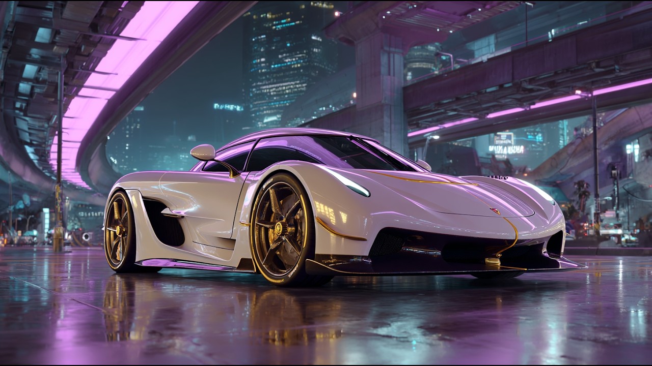 Year 2100: Luxury Neon Hypercars ✨ 8 Hour Sci-Fi Ambient (4K HDR)
