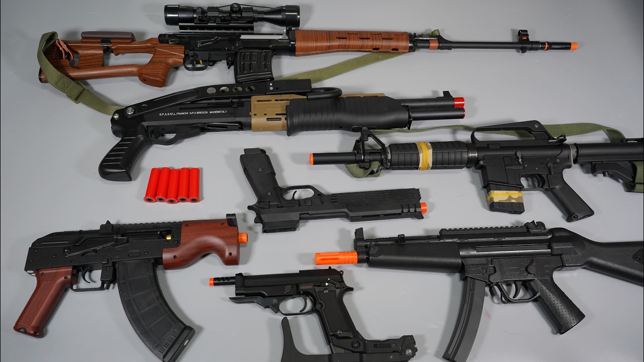 Draco AK47 Airsoft ToyGun SVD Sniper Rifle Nerf Gun SPAS12 Shot Gun - Realistic Toy Guns Collection