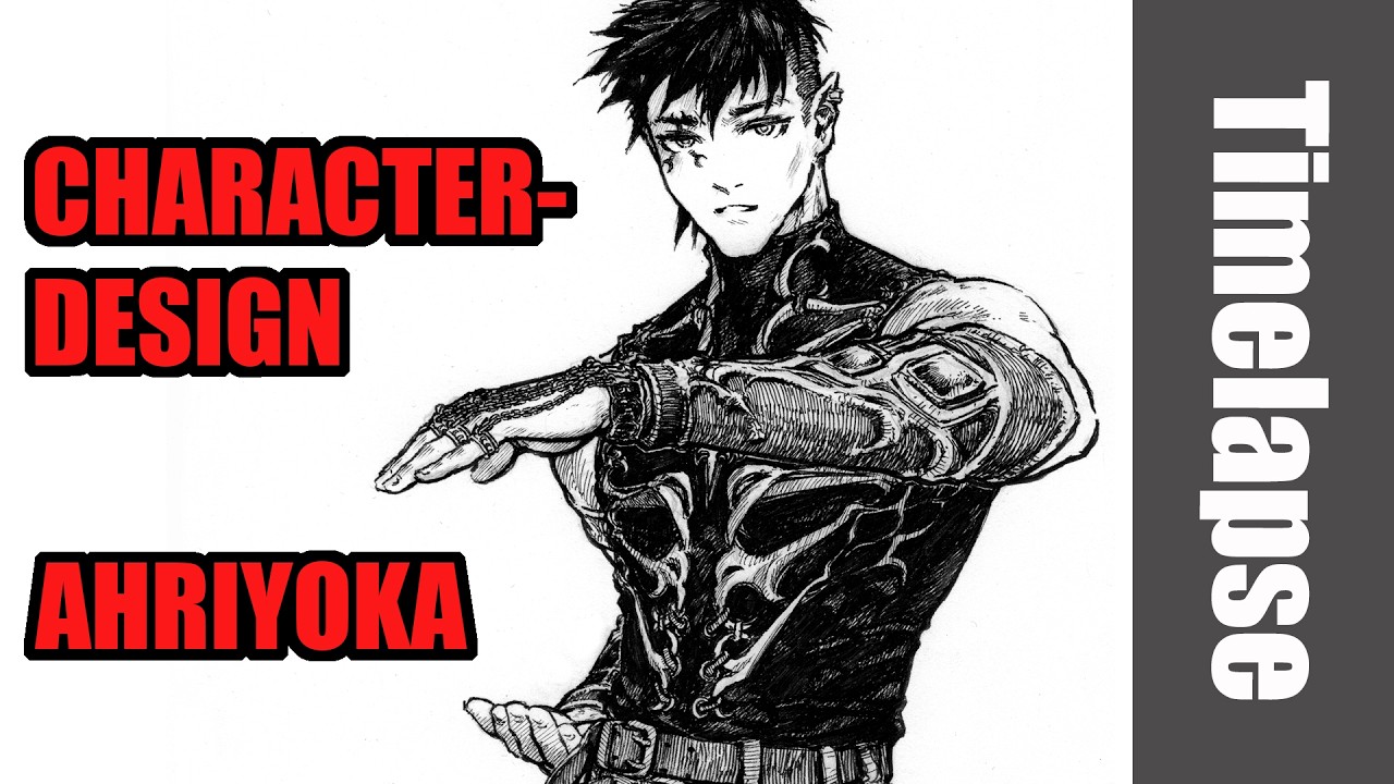 Drawing Ahriyoka ( from the P&P Tales off the Script ) - Timelapse | Red Hawk