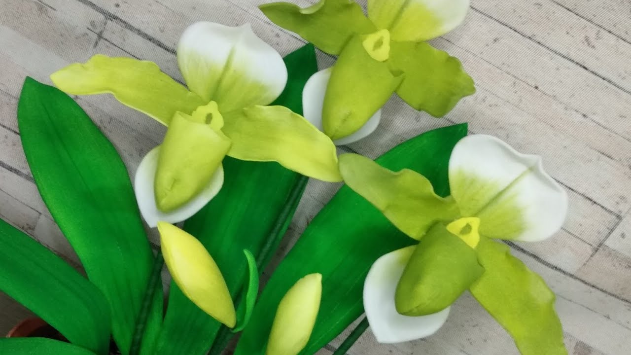 Orquídea Sapatinho em Eva... (modelada à mão..)