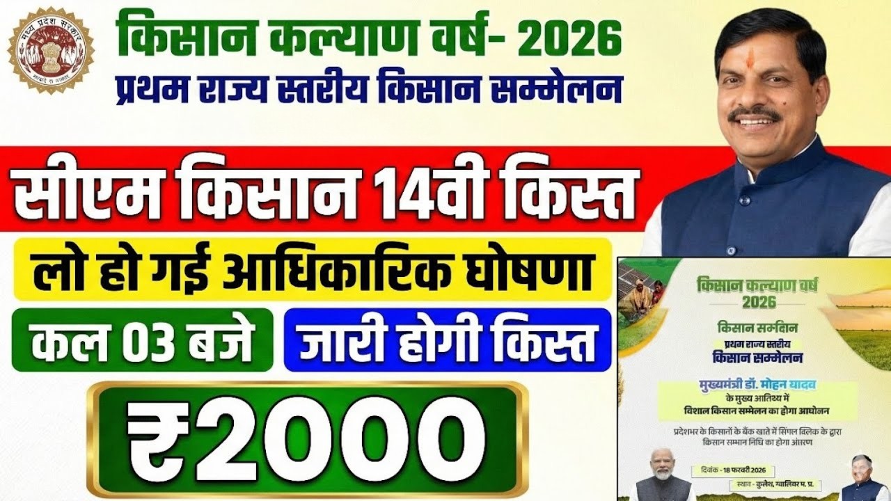 CM Kisan Samman Nidhi 14 किस्त इस दिन होगी जारी | किसान कल्याण योजना | CM Kisan Kalyan Yojana
