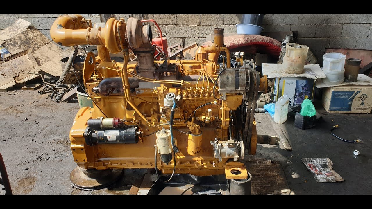 Exclusive. Full video installation of the Caterpillar 3306 diesel engine  عمرة محرك ديزل كتربلر ٣٣٠٦