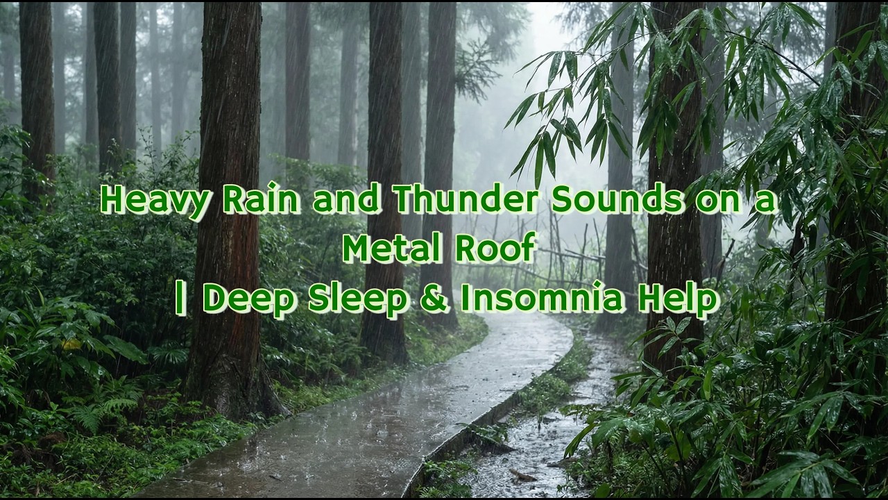Heavy Rain and Thunder Sounds on a Metal Roof | Deep Sleep & Insomnia Help