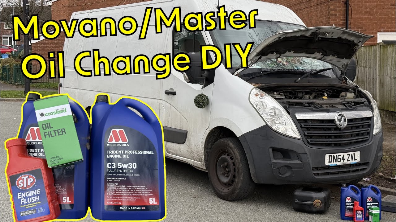 Vauxhall Movano Oil Change / Renault Master Oil & Oil Filter Replacement with STP Oil Flush 2.3 RWD