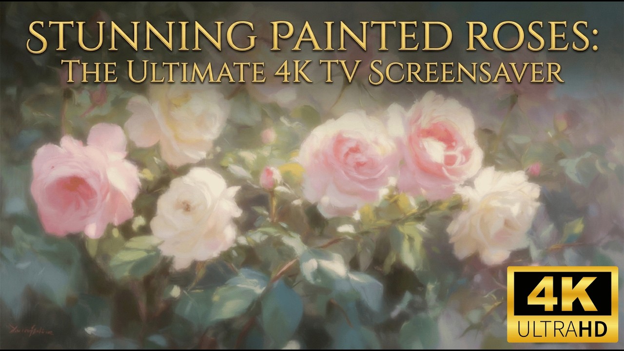 Stunning Painted Roses: The Ultimate 4K TV Screensaver