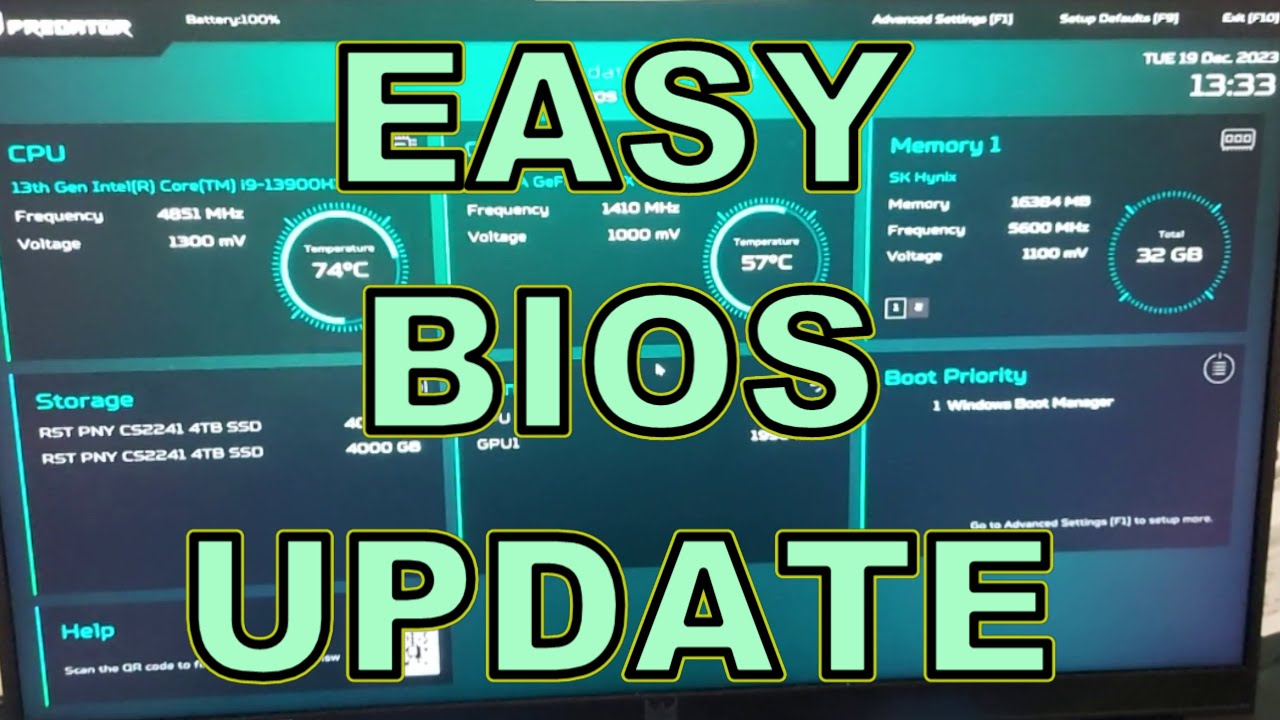 ЛЕГКОЕ ОБНОВЛЕНИЕ BIOS на игровом ноутбуке Acer Predator Helios 16.