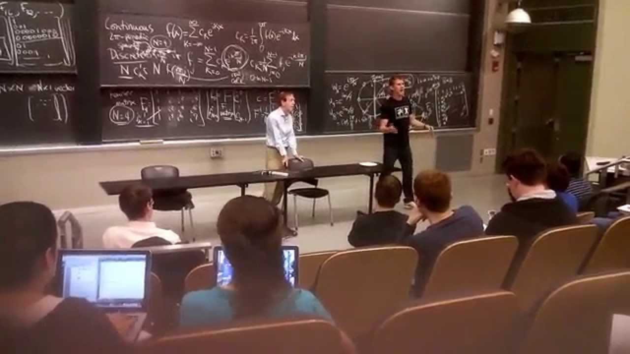 Aaron gets pied by Professor Gilbert Strang in 18.06