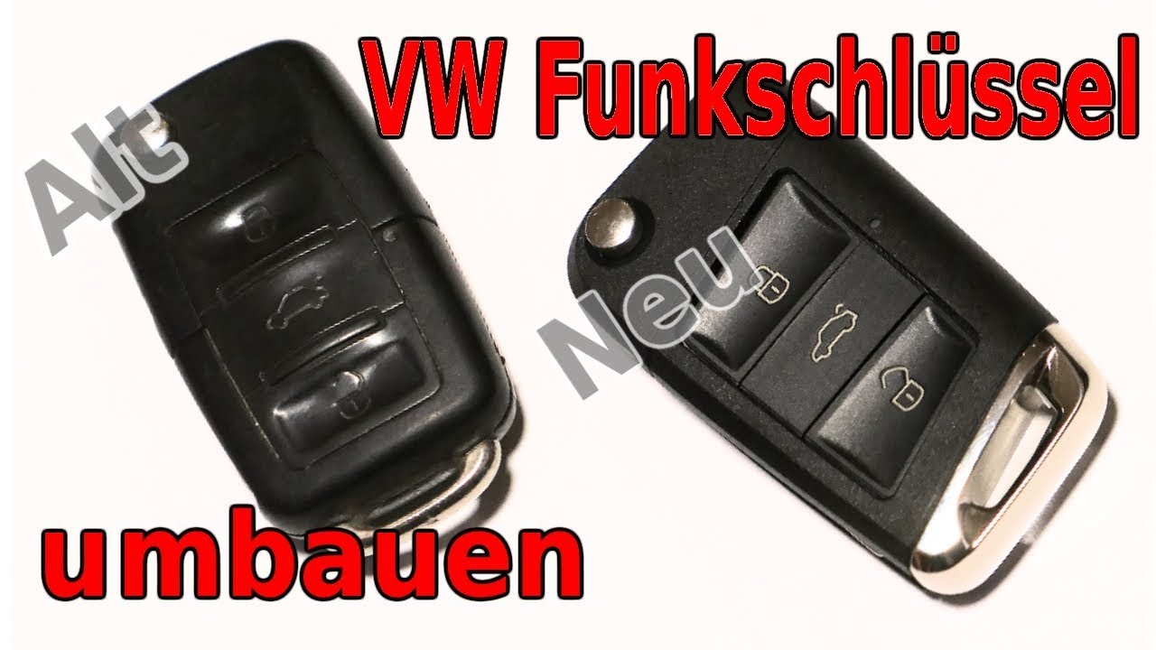 Golf4 Schlüssel auf Golf7 Optik umbauen VW Audi Seat Skoda, Schlüssel abgegriffen oder defekt
