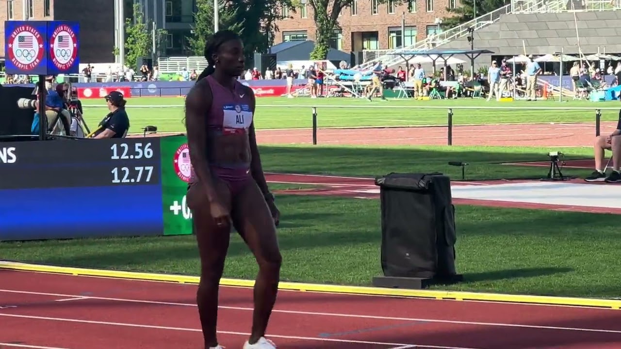 Nia Ali JOGS a pedestrian 20.38 in 100m Hurdles!!! 2024 U.S. Olympic Trials Round 1 Heat 3